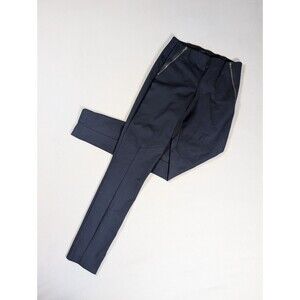 Theory Keil Pants Optimal Black Slim Zipper Luxe Size 0 Skinny Leg Pull Legging